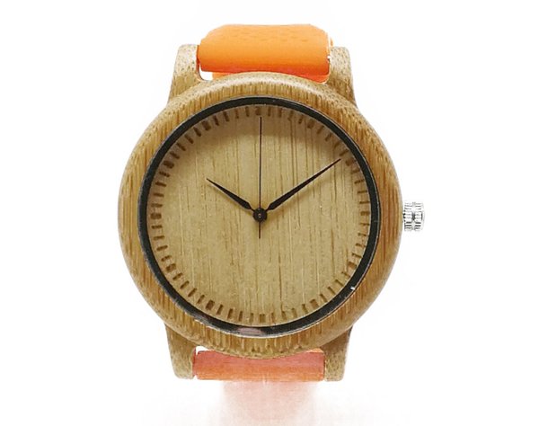 Holz Uhr (Bambus-orange)